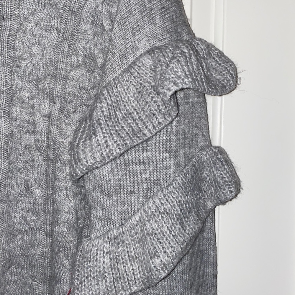 Grey Ruffle WAYF Sweater - Picture 2 of 4